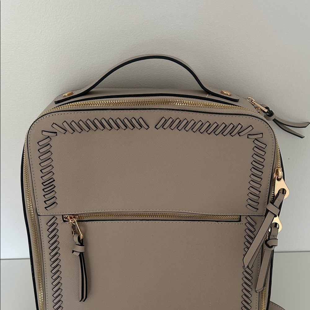 Calpak Beige Backpack with Gold Zippers - Picture 2 of 7
